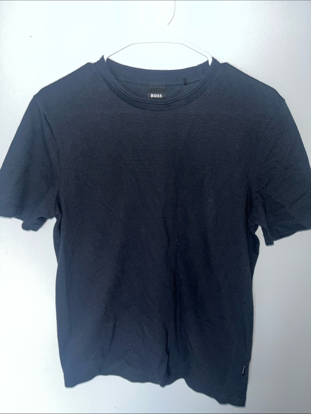 Boss Black Short-Sleeve Textured Crew Tee